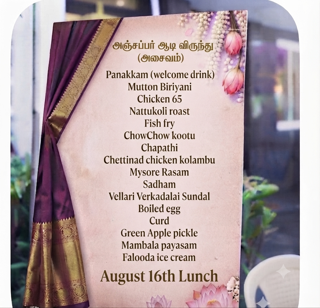 Adi Virundhu Non-Veg Menu