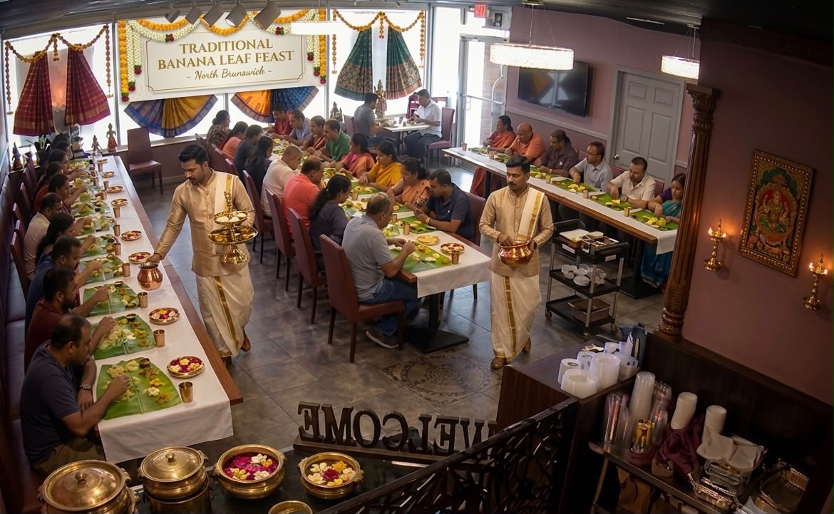 Banana Leaf Serving at Anjappar NJ