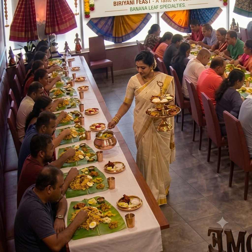 Banana Leaf Serving at Anjappar NJ